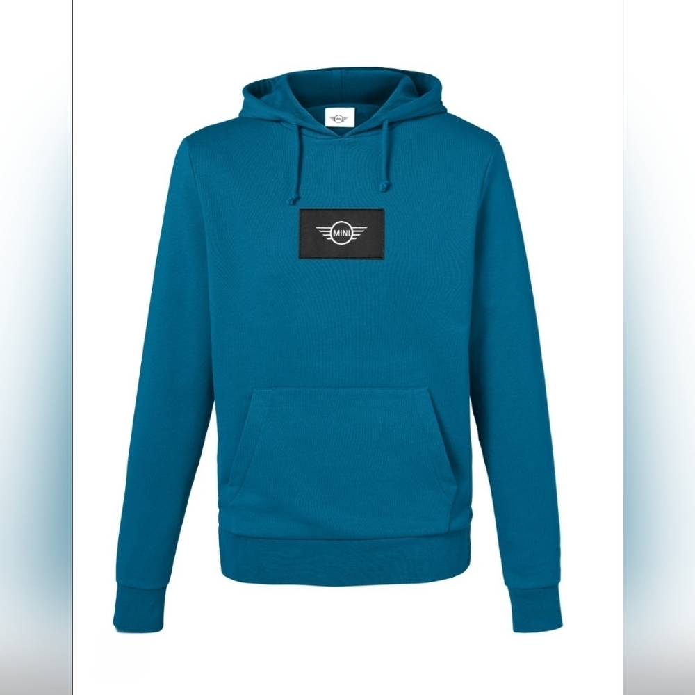 RARE MINI Cooper Logo Hoodie Cotton Sweatshirt XL Collectible Teal Turquoise